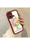 Xiaomi Poco C55 Compatible Case Camera Protector Burgundy Silicone Couple Phone Case Floral Pattern - 2