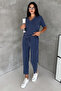 Urban Ease Women's V-Neck Relaxed Fit Two-Piece Set - 8
