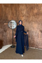 Mine Chiffon One-Shoulder Cape Women's Hijab Evening Dress