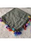 Handmade Rainbow Spring Beaded Crochet Border Writing Edge Cheesecloth Yemeni Dowry Bag Circle - 7