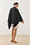 Tassel Scarf Polka Dot Cape Blouse Black - 2