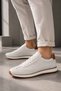 Men's Black Genuine Leather Sneaker Daily Sports Shoes Casual Comfortable Walking Shoes Perforated Leather - 6