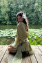 Padded Jacquard Tulle Green Dress