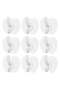 Clear Adhesive Wall Hooks, Transparent Plastic, No Drill, Apple Shape, Pack of 9