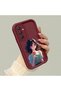 Samsung Galaxy A54 Compatible Case Camera Protector Burgundy Silicone Couple Phone Case Girl Pattern - 2