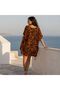 Par-13044 Black Orange Tie-Dye Patterned Laser Beach Dress & Pareo |   Eos Collective - 2