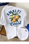 Unisex Amalfi Coast Printed Oversize Crew Neck T-Shirt