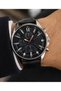 Men's Wristwatch Silver Color Case Navy Blue Leather Strap Casual & Classic (Functions Are Decorative)