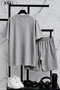 Bklyn Printed Cotton Fabric Unisex T-Shirt-Grey Shorts Set - 2