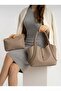 Si̇mson Lock Detailed Makeup Bag and Crossbody Women's Bag - 3