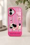 iPhone 16 Compatible 3D Dachshund Dog Figured Striped Silicone Phone Case - 5