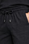 Plus Size Men's Black Textured Shorts – Elastic Waist, Lace-Up, Back Pocket, Side Pocket - 3
