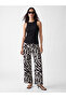 Nevavm Women's Patterned Trousers with Elastic Waist