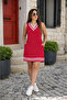 Summer Women's Strappy V-Neck Short Viscose Dress with Pockets - 2