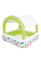 140cm Square Inflatable Kids Pool with Canopy, Multicolour - 2