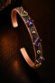 Women's Copper Bracelet with Natural Amethyst Stone, Adjustable Copper Bracelet - 4