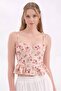 Women's Corset with Covered Bust and Underwire, Jacquard Fabric Detailed Design
