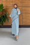 Women's Sequin Embroidered Bat Sleeve Denim Dress - 2