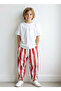2-Pack Carrot Pants 100% Cotton Red and White Thick Stripes and Black and White Thin Stripes - 3