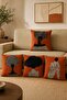 Black Female Silhouette Patterned 4-Piece Throw Pillow Cover Set - 2