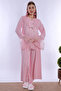Maternity Pajama Set with Hidden Nursing Feature and Cotton Robe Effortt - Pink - 2
