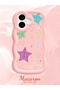 iPhone 16 Plus Compatible Case Camera Protector Pink Silicone Couple Phone Case Star Pattern - 2