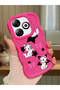 Infinix Smart 8 Pro Compatible Case Camera Protector Red Silicone Couple Phone Case Character Pattern