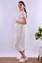 100% Cotton Scalloped Fabric Maternity Nightgown Effortt - Ecru - 3