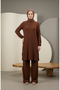 Bürümcük Fabric Tunic Pants Hijab Double Set 0571-03 Brown - 2