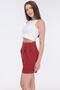 Women's Burgundy High Waist Fabric Shorts with Pockets - 6