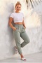 Italian Khaki Pocketed Medium Thickness Elastic Waist Baggy Leg Casual Gabardine Woven Trousers 100 63 - 3