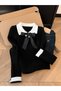 Ribbon & Bow Detailed Knitwear Hair Braid Women's Sweater - 4