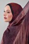 شال قطني من الموسلين بلون القهوة - 2