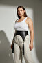 Plus Size Black Women's Belt Wide Tassel Detailed Waist Accessory - 4