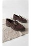 Women's Brown Suede Buckle Loafer Moccasin Casual Classic Shoes