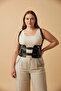 Plus Size Black Women's Belt with Corset Look and Chain Detail - 2