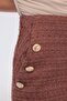 Women's Gold Button Detailed High Waist Winter Shorts with Pockets - 7