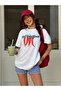 Women's Red Pepper Printed Oversize 100% Cotton T-Shirt - 6