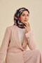 وشاح حريري من التويل بنمط زهور تجريدي أسود 90x90