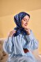 Twill Silk Scarf Chain Blue - 3