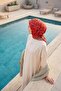 وشاح ناعم بنمط أوراق الشجر أحمر 90x90 - 4