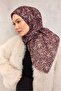 Cotton Polyester Soft Scarf Tile-Purple Flora Patterned Non-Slip Textured 90X90 - 4