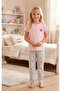 Girl's 100% Cotton Compact Combed Cotton Buttoned Crew Neck Pajama Set