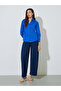 Blue Solid Long Sleeve Casual Shirt - 2