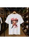 Blue Eyes Girl Printed 100% Cotton Oversize Loose Regular Fit Crew Neck T-Shirt