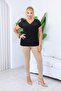 Plus Size Pearl Detailed Off-The-Shoulder Tulle Blouse - 4