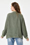 Khaki Italian 100% Linen Low Sleeve Zippered Oversize Linen Jacket Blouse with Tie at Hem Size 40 - 44 - 4