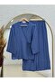 Vinmora Side-Tie Kimono and Strawberry Pants Set As478-Ek544 Indigo - 2