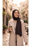 Combed Cotton Viscose Shawl Non-Slip Tok Duruş Hijab Daily Dark Brown Color - 2
