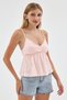 Powder Thin Straps Gathered Detailed Peplum Blouse - 6